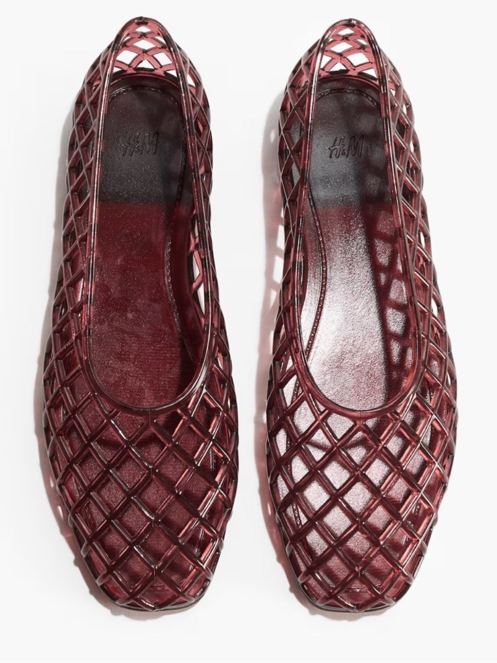 H&M Dark Red Jelly Flats